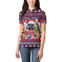Poodle Merry Woofmas Women Polo Shirt Christmas Dog Art Style - Wonder Print Shop