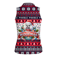 Poodle Merry Woofmas Women Sleeveless Polo Shirt Christmas Dog Art Style - Wonder Print Shop