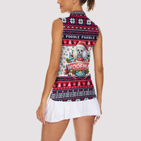 Poodle Merry Woofmas Women Sleeveless Polo Shirt Christmas Dog Art Style - Wonder Print Shop