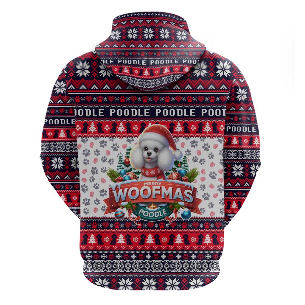 Poodle Merry Woofmas Zip Hoodie Christmas Dog Art Style - Wonder Print Shop
