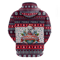 Poodle Merry Woofmas Zip Hoodie Christmas Dog Art Style - Wonder Print Shop