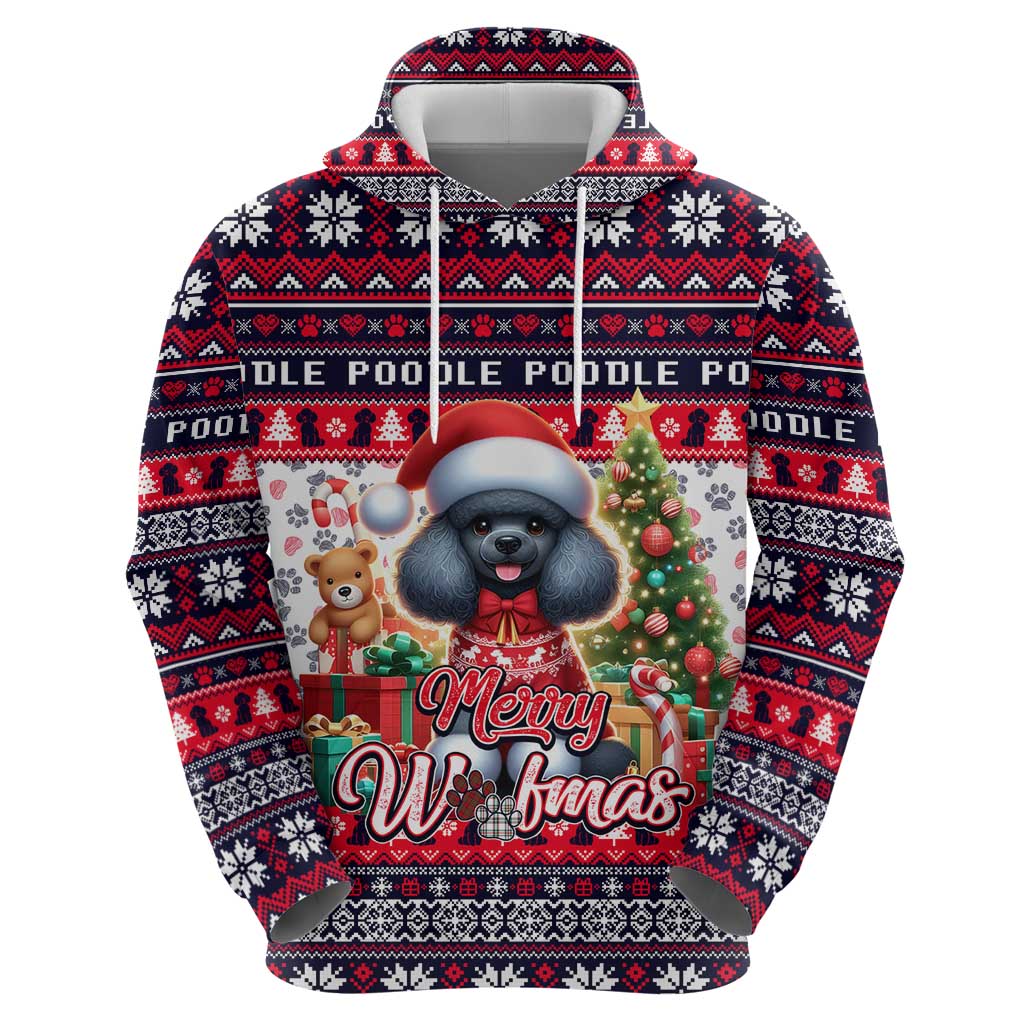 Poodle Merry Woofmas Zip Hoodie Christmas Dog Art Style - Wonder Print Shop