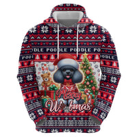 Poodle Merry Woofmas Zip Hoodie Christmas Dog Art Style - Wonder Print Shop