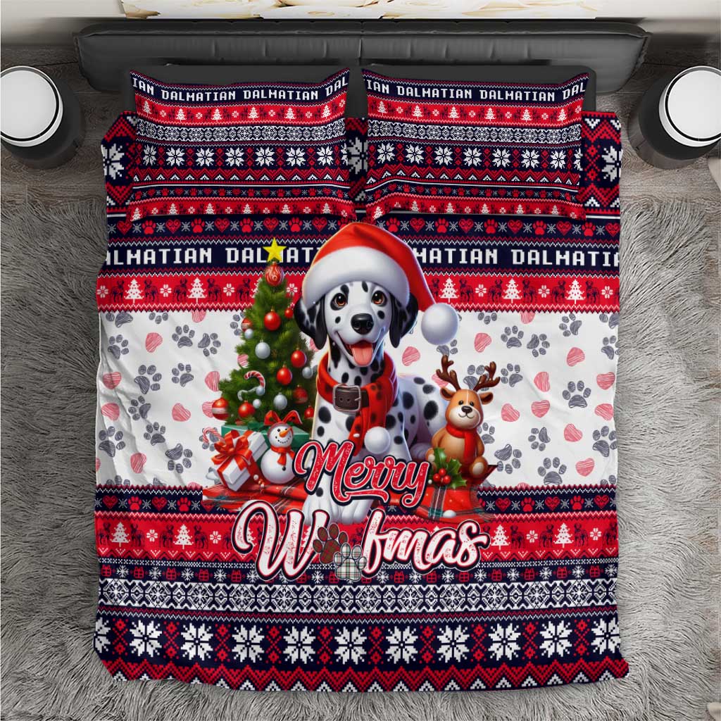 Dalmatian Merry Woofmas Bedding Set Christmas Dog Art Style - Wonder Print Shop