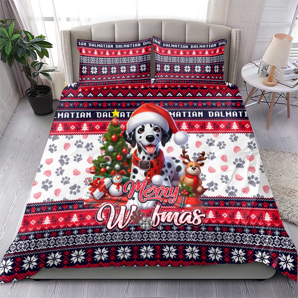 Dalmatian Merry Woofmas Bedding Set Christmas Dog Art Style - Wonder Print Shop