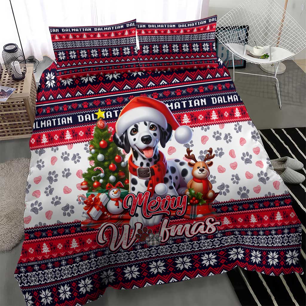 Dalmatian Merry Woofmas Bedding Set Christmas Dog Art Style - Wonder Print Shop