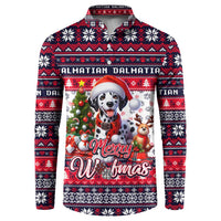 Dalmatian Merry Woofmas Button Sweatshirt Christmas Dog Art Style - Wonder Print Shop