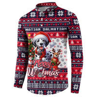 Dalmatian Merry Woofmas Button Sweatshirt Christmas Dog Art Style - Wonder Print Shop