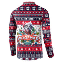 Dalmatian Merry Woofmas Button Sweatshirt Christmas Dog Art Style - Wonder Print Shop