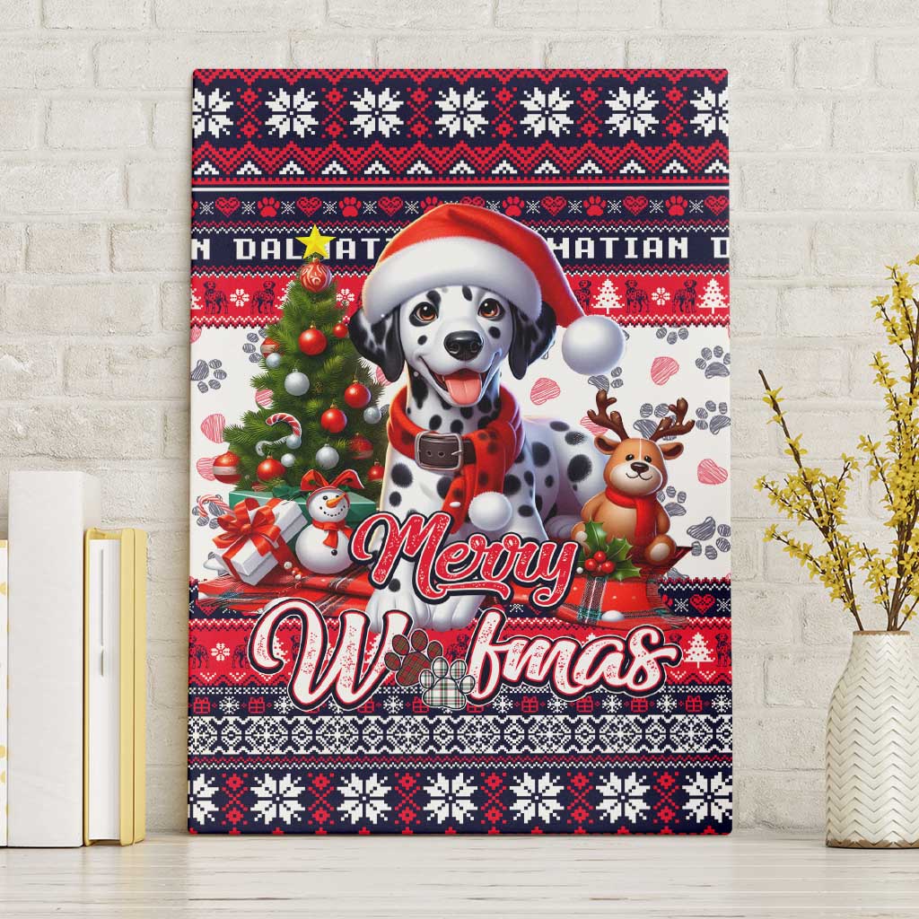 Dalmatian Merry Woofmas Canvas Wall Art Christmas Dog Art Style - Wonder Print Shop