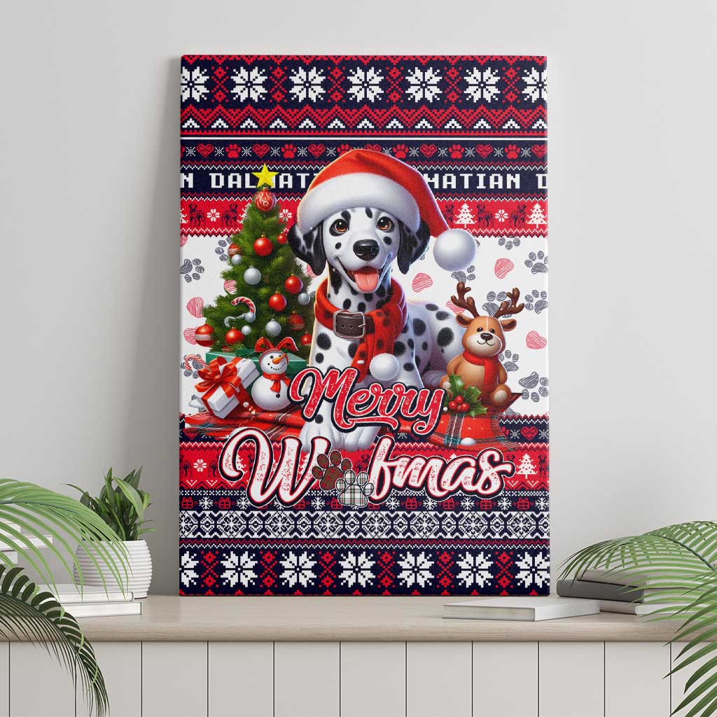 Dalmatian Merry Woofmas Canvas Wall Art Christmas Dog Art Style - Wonder Print Shop