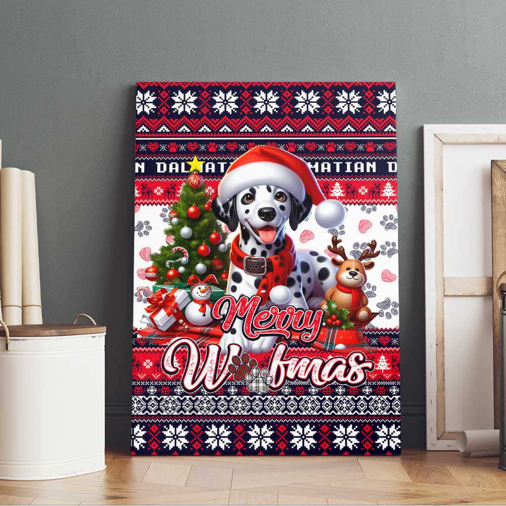 Dalmatian Merry Woofmas Canvas Wall Art Christmas Dog Art Style - Wonder Print Shop