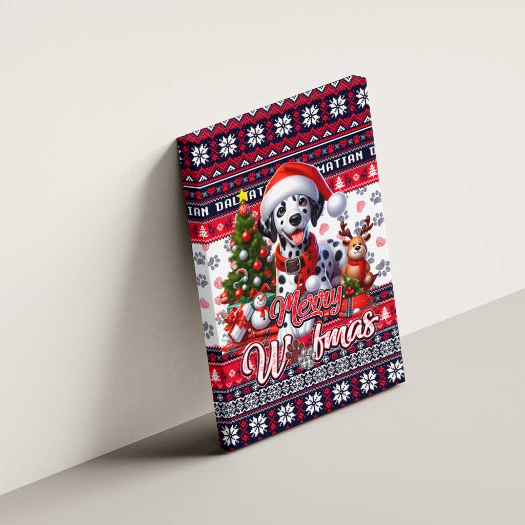 Dalmatian Merry Woofmas Canvas Wall Art Christmas Dog Art Style - Wonder Print Shop