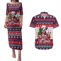 Dalmatian Merry Woofmas Couples Matching Puletasi and Hawaiian Shirt Christmas Dog Art Style - Wonder Print Shop