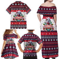 Dalmatian Merry Woofmas Family Matching Off Shoulder Maxi Dress and Hawaiian Shirt Christmas Dog Art Style - Wonder Print Shop