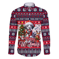 Dalmatian Merry Woofmas Family Matching Off Shoulder Maxi Dress and Hawaiian Shirt Christmas Dog Art Style - Wonder Print Shop
