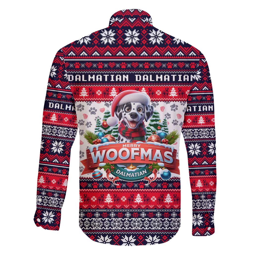 Dalmatian Merry Woofmas Family Matching Off Shoulder Maxi Dress and Hawaiian Shirt Christmas Dog Art Style - Wonder Print Shop