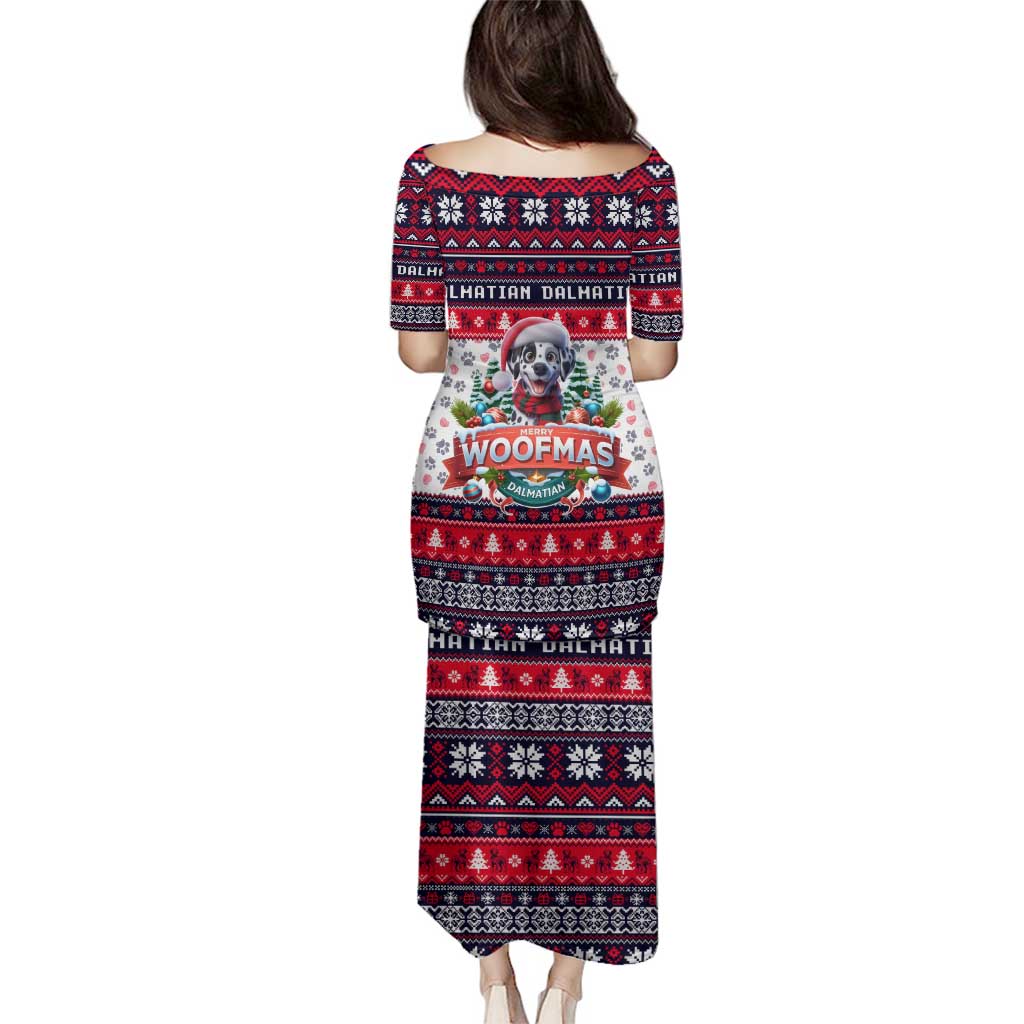 Dalmatian Merry Woofmas Family Matching Puletasi and Hawaiian Shirt Christmas Dog Art Style - Wonder Print Shop