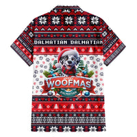 Dalmatian Merry Woofmas Family Matching Short Sleeve Bodycon Dress and Hawaiian Shirt Christmas Dog Art Style - Wonder Print Shop