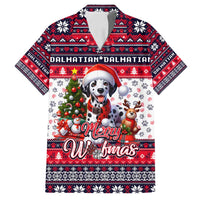 Dalmatian Merry Woofmas Family Matching Summer Maxi Dress and Hawaiian Shirt Christmas Dog Art Style - Wonder Print Shop
