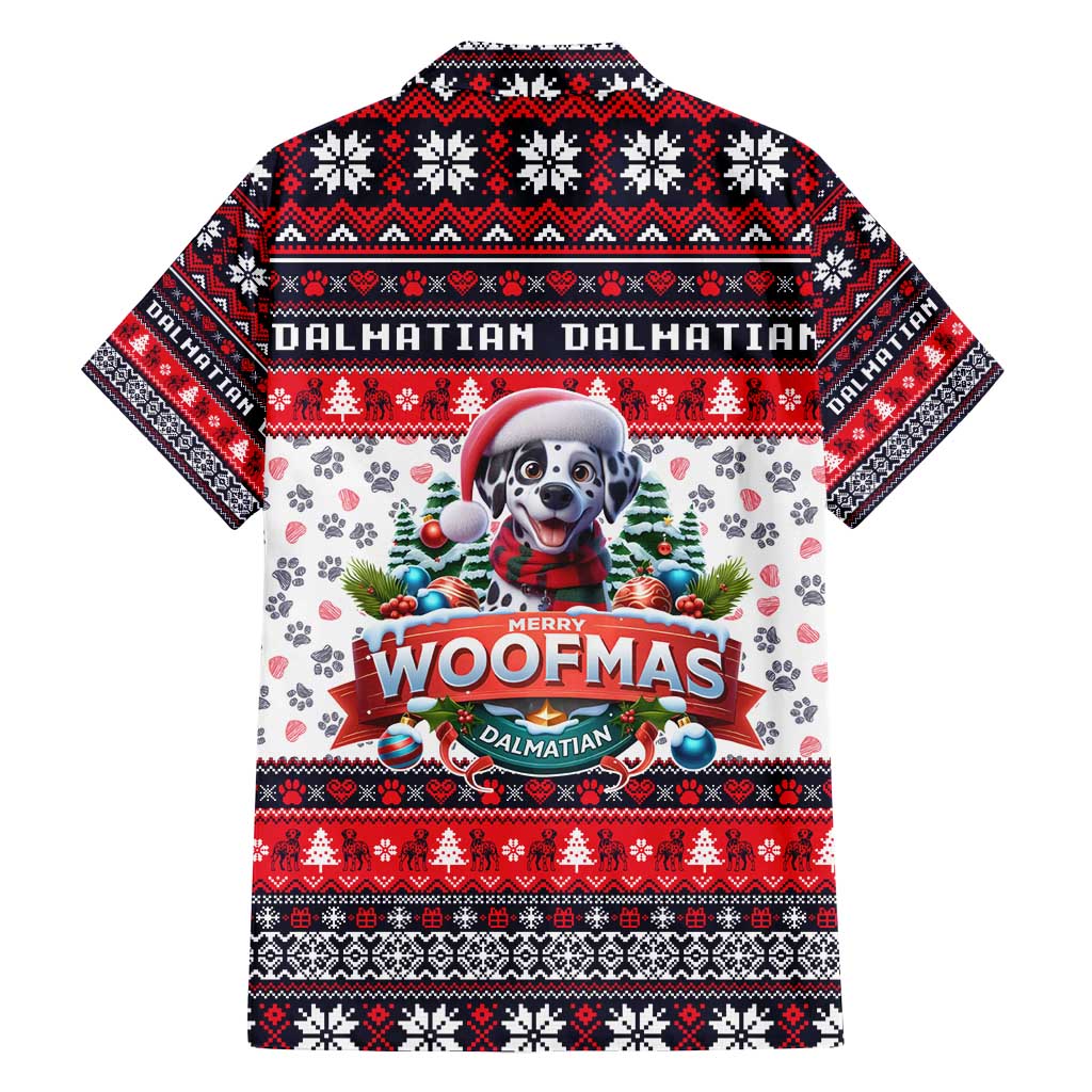 Dalmatian Merry Woofmas Family Matching Summer Maxi Dress and Hawaiian Shirt Christmas Dog Art Style - Wonder Print Shop