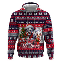 Dalmatian Merry Woofmas Hoodie Christmas Dog Art Style - Wonder Print Shop