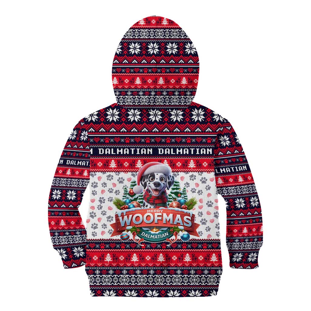 Dalmatian Merry Woofmas Kid Hoodie Christmas Dog Art Style - Wonder Print Shop