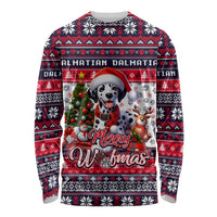 Dalmatian Merry Woofmas Long Sleeve Shirt Christmas Dog Art Style - Wonder Print Shop