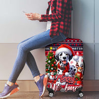 Dalmatian Merry Woofmas Luggage Cover Christmas Dog Art Style - Wonder Print Shop