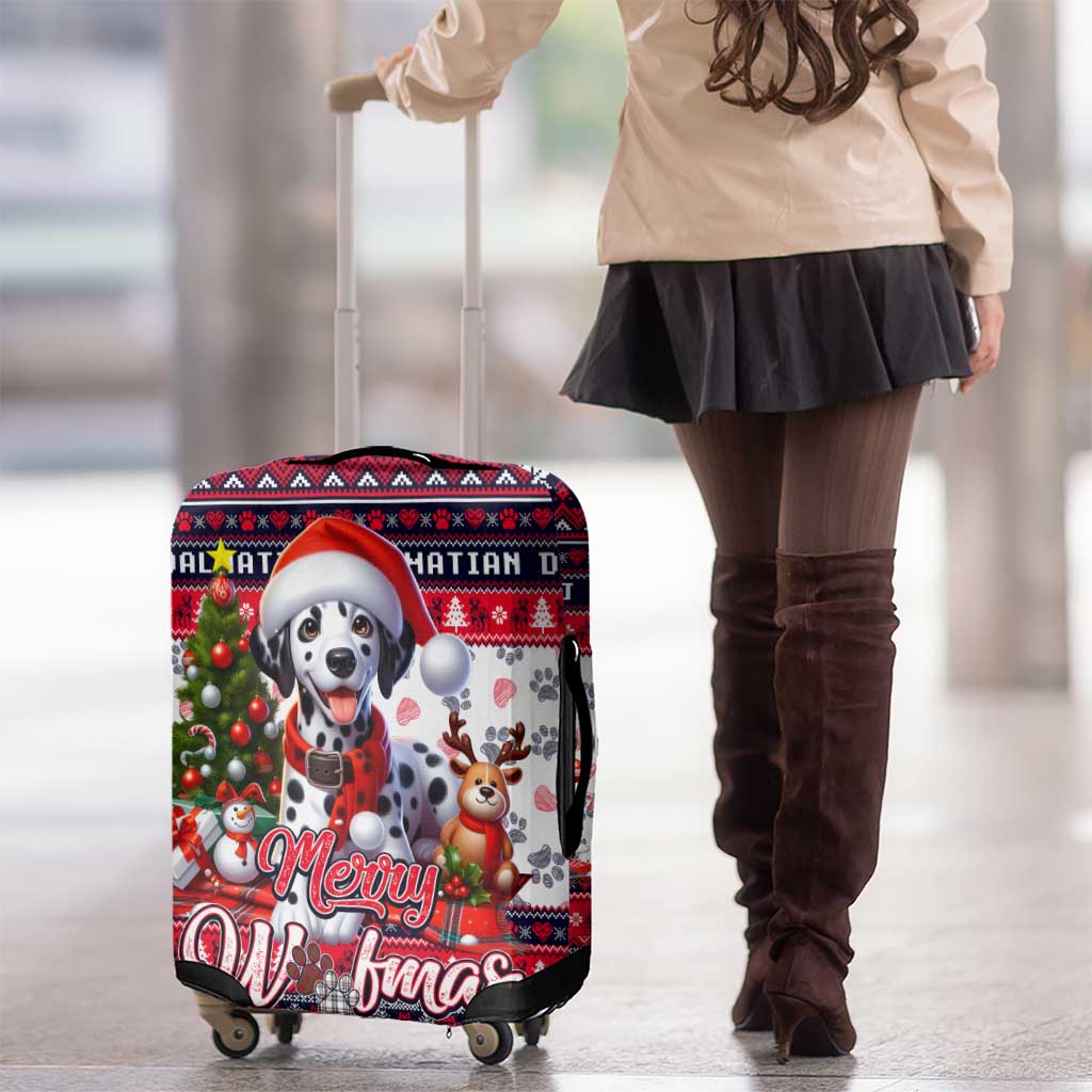 Dalmatian Merry Woofmas Luggage Cover Christmas Dog Art Style - Wonder Print Shop