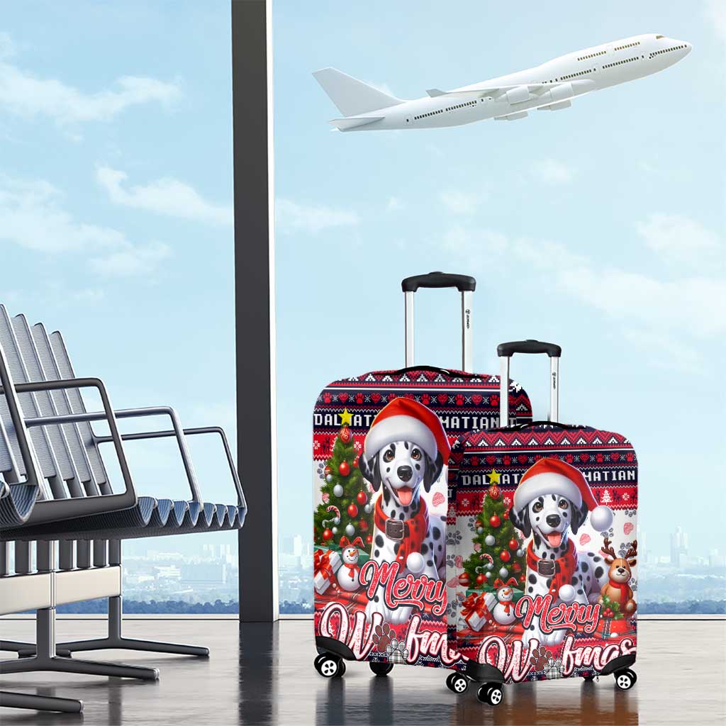 Dalmatian Merry Woofmas Luggage Cover Christmas Dog Art Style - Wonder Print Shop
