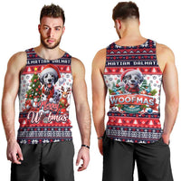 Dalmatian Merry Woofmas Men Tank Top Christmas Dog Art Style - Wonder Print Shop