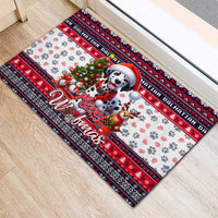 Dalmatian Merry Woofmas Rubber Doormat Christmas Dog Art Style - Wonder Print Shop