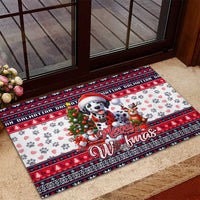 Dalmatian Merry Woofmas Rubber Doormat Christmas Dog Art Style - Wonder Print Shop