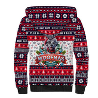 Dalmatian Merry Woofmas Sherpa Hoodie Christmas Dog Art Style - Wonder Print Shop