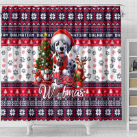 Dalmatian Merry Woofmas Shower Curtain Christmas Dog Art Style