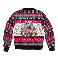 Dalmatian Merry Woofmas Sleeve Zip Bomber Jacket Christmas Dog Art Style - Wonder Print Shop