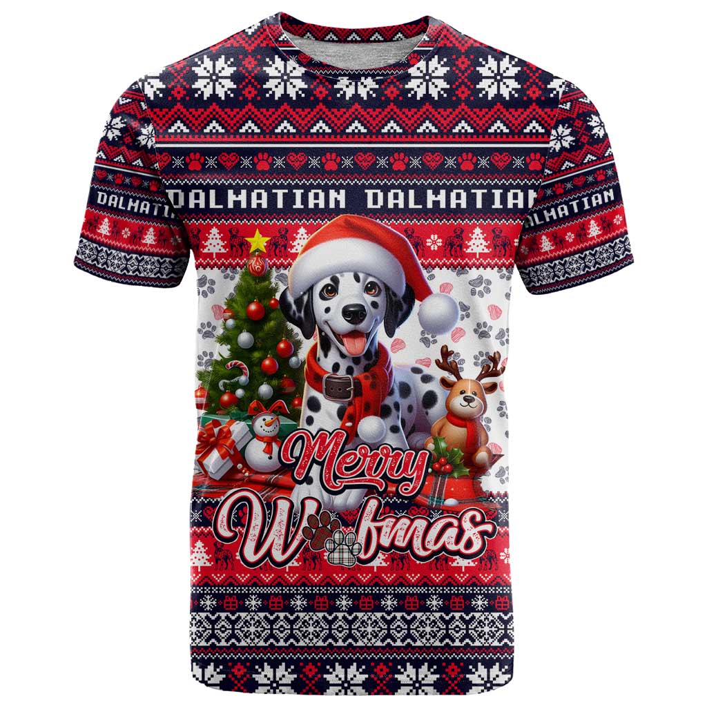Dalmatian Merry Woofmas T Shirt Christmas Dog Art Style - Wonder Print Shop