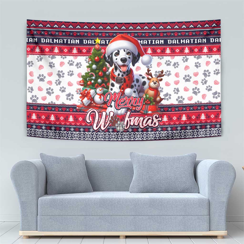 Dalmatian Merry Woofmas Tapestry Christmas Dog Art Style - Wonder Print Shop