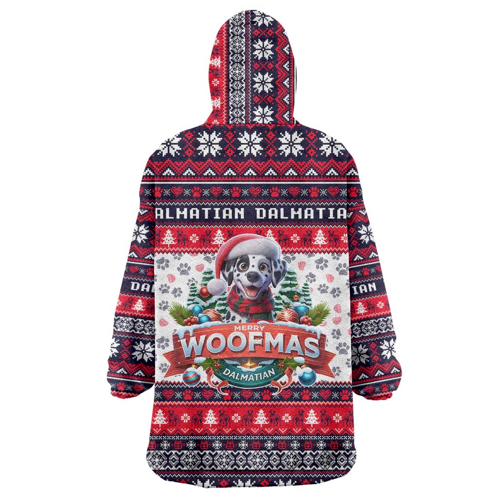 Dalmatian Merry Woofmas Wearable Blanket Hoodie Christmas Dog Art Style - Wonder Print Shop