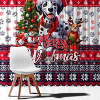 Dalmatian Merry Woofmas Window Curtain Christmas Dog Art Style - Wonder Print Shop