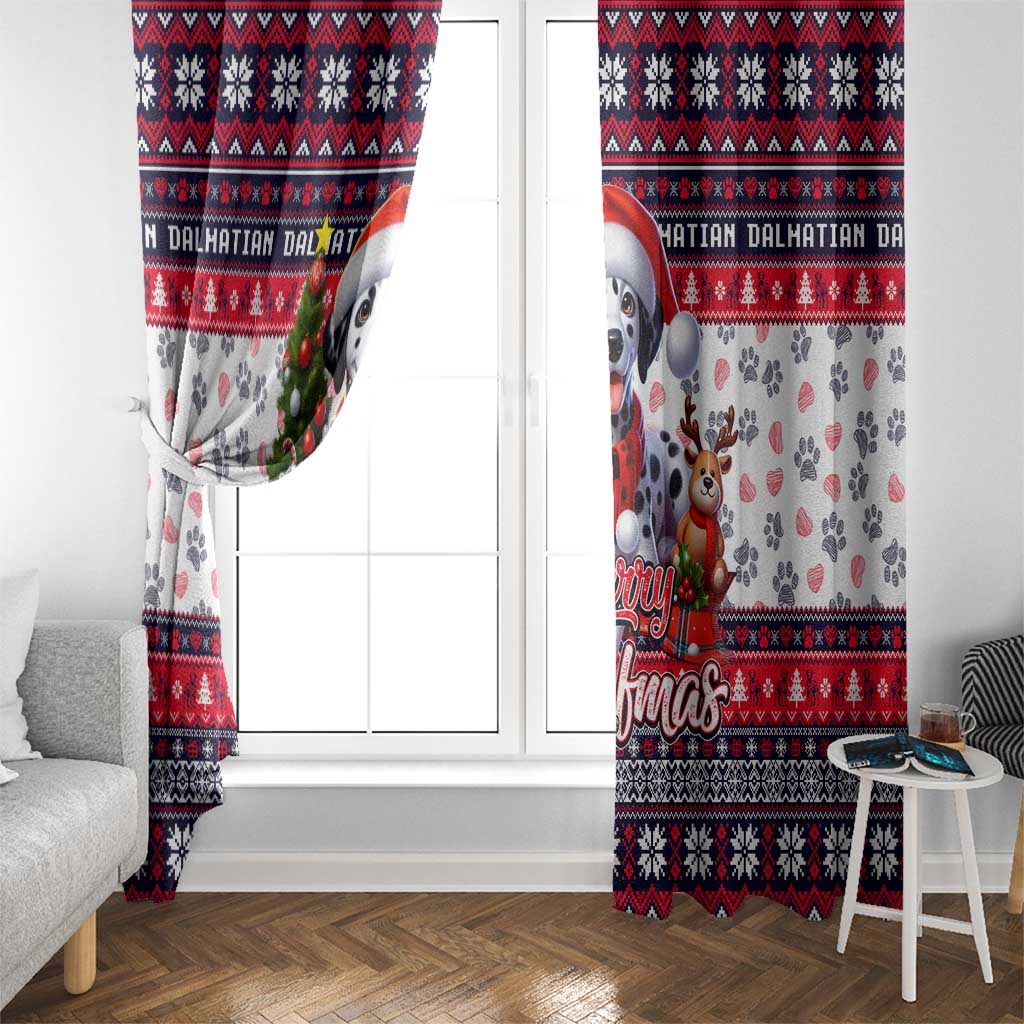 Dalmatian Merry Woofmas Window Curtain Christmas Dog Art Style - Wonder Print Shop