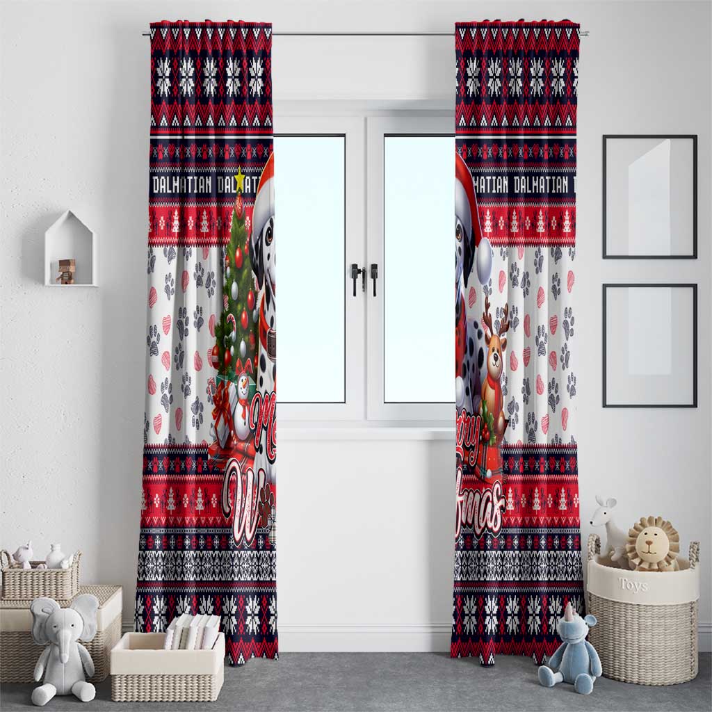 Dalmatian Merry Woofmas Window Curtain Christmas Dog Art Style - Wonder Print Shop