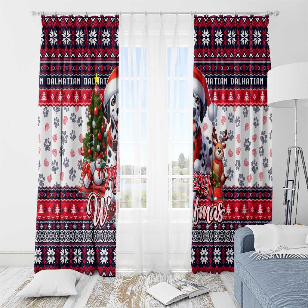 Dalmatian Merry Woofmas Window Curtain Christmas Dog Art Style - Wonder Print Shop