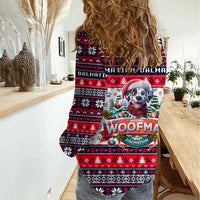 Dalmatian Merry Woofmas Women Casual Shirt Christmas Dog Art Style - Wonder Print Shop