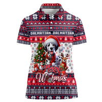 Dalmatian Merry Woofmas Women Polo Shirt Christmas Dog Art Style - Wonder Print Shop