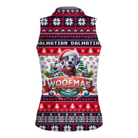 Dalmatian Merry Woofmas Women Sleeveless Polo Shirt Christmas Dog Art Style - Wonder Print Shop