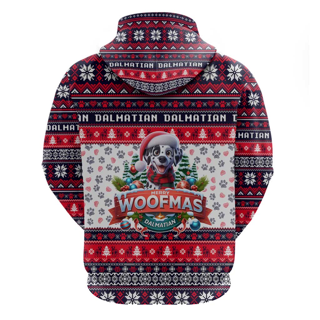 Dalmatian Merry Woofmas Zip Hoodie Christmas Dog Art Style - Wonder Print Shop