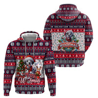 Dalmatian Merry Woofmas Zip Hoodie Christmas Dog Art Style - Wonder Print Shop