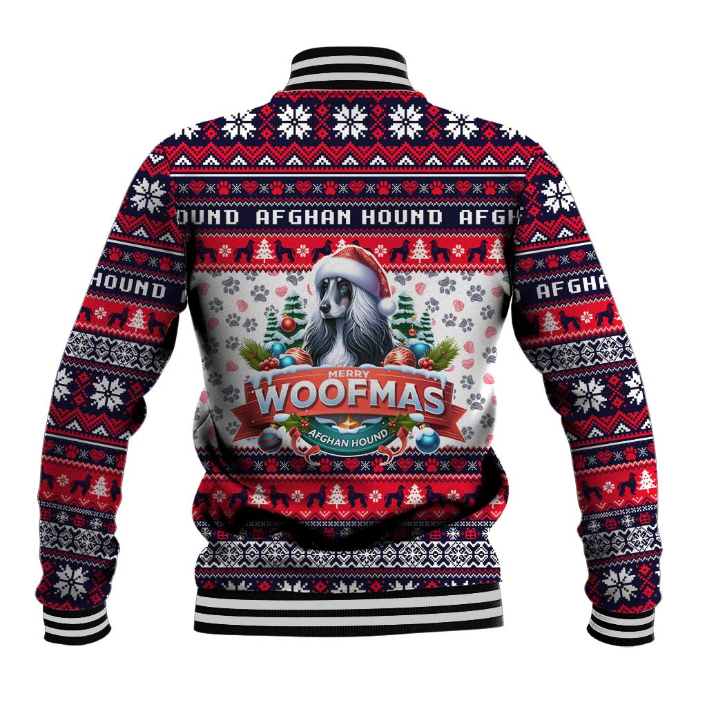 Afghan Hound Merry Woofmas Baseball Jacket Christmas Dog Art Style - Wonder Print Shop